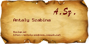 Antaly Szabina névjegykártya